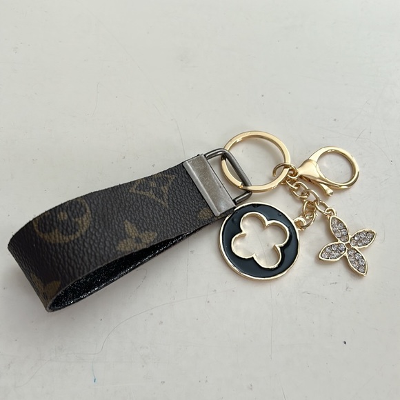 LOUIS VUITTON Lock & Key w/Authentic LV keychain from a real bag. W/charms - Picture 8 of 8